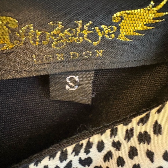 Angel Eye London Black White Sleeveless A-line knee length Dress women's size S - Picture 4 of 11